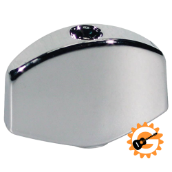 6stk - 23x16mm, Tuner knob Chrome metal, bolt-on model