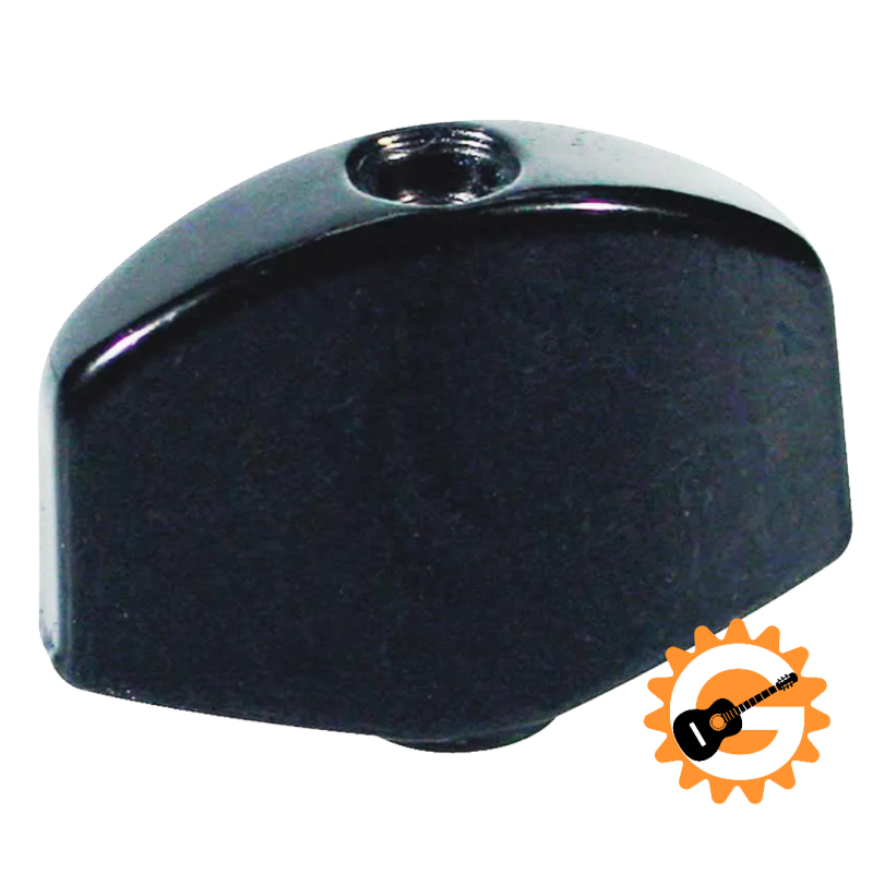 6stk - 23x16mm, Tuner knob Black metal, bolt-on model