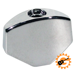 6stk - 19x14mm, Tuner knob chrome metal, bolt-on model