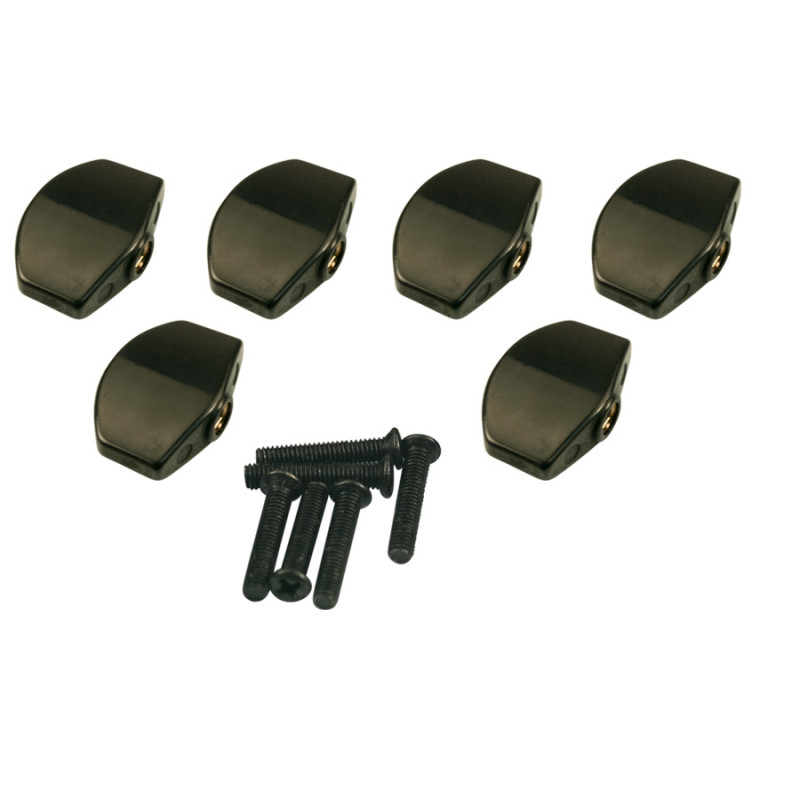 KLUSON® REPLACEMENT BUTTON SET 0F 6 (LARGE SCHALLER® SHAPE) BLAC