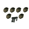 KLUSON® REPLACEMENT BUTTON SET 0F 6 (SMALL SCHALLER® SHAPE) BLAC